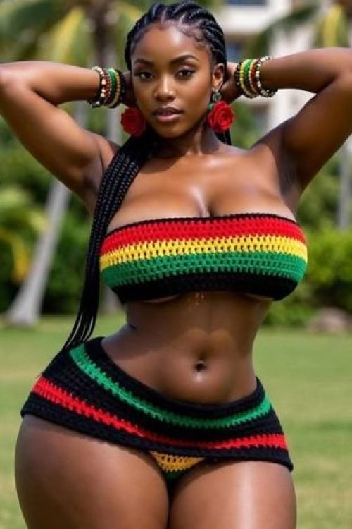 Confident curvy UK phone chat model Kalisha Maré with braided hair and vibrant style outdoors